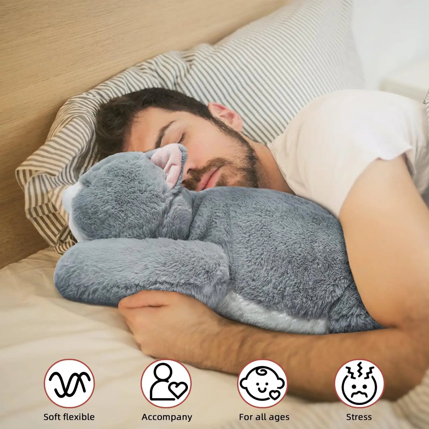 Niuniu Daddy Weighted Stuffed Animals for Anxiety, 3.3lbs Weighted Cat Plushies Toy for Adults Kids Gifts for Valentine Birthday