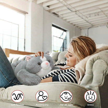 Niuniu Daddy Weighted Stuffed Animals for Anxiety, 3.3lbs Weighted Cat Plushies Toy for Adults Kids Gifts for Valentine Birthday