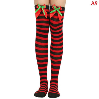 Christmas Ornaments Socks Striped Long Stockings Christmas - HORA GIFT
