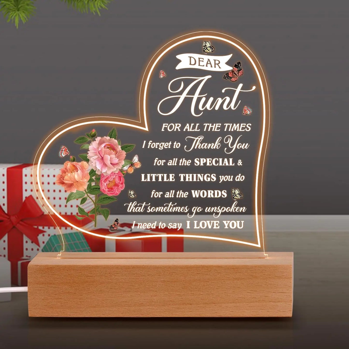 Personalized Acrylic Engraved Night Lamp Gift for Wife From Husband on Valentine's Day Birthday & Other Occasions