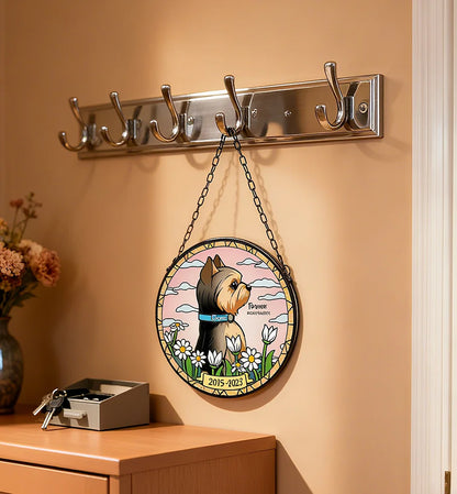 Custom Pet Memorial Suncatcher for Deceased/Lost Dogs - Personalized Remembrance Gift