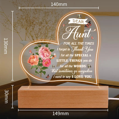 Personalized Acrylic Engraved Night Lamp Gift for Wife From Husband on Valentine's Day Birthday & Other Occasions