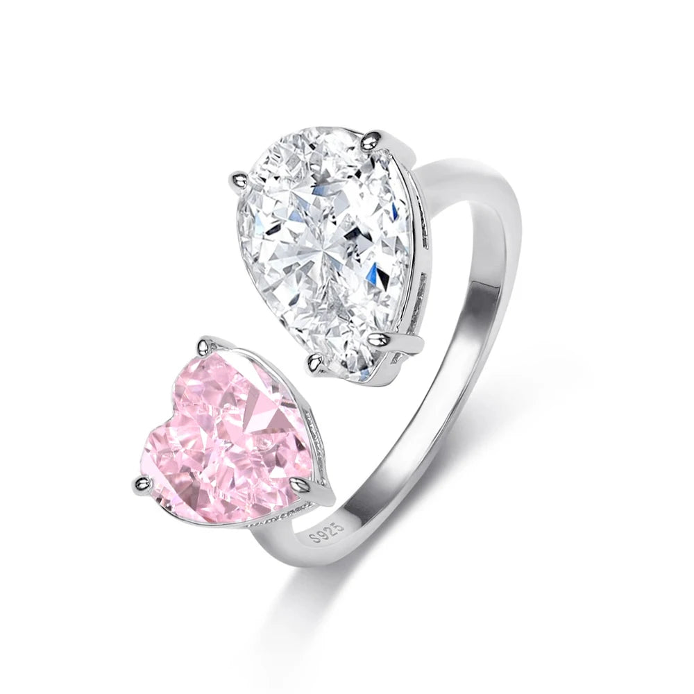 FOXI Jewelry Local Stock in US 8A Crushed Ice Open Ring 925 Sterling Silver Fine Jewelry Fingers Luxury Rings for Women