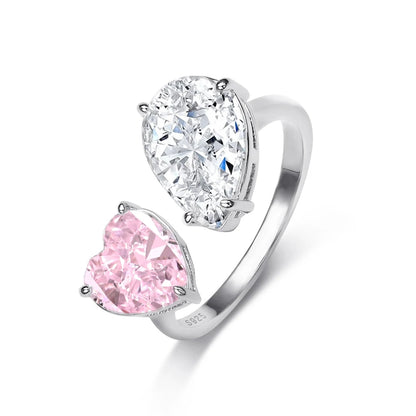 FOXI Jewelry Local Stock in US 8A Crushed Ice Open Ring 925 Sterling Silver Fine Jewelry Fingers Luxury Rings for Women