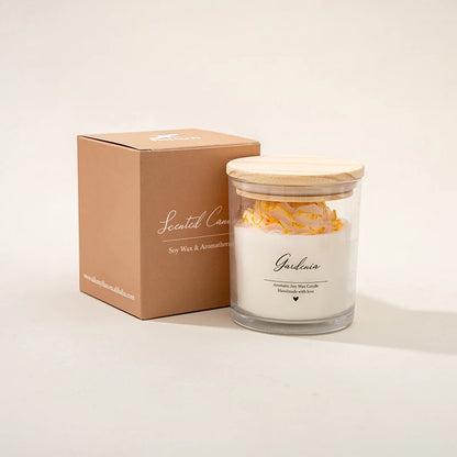 AIKUN 7.5oz Handmade Premium Golden Peony Scented Candle for Mood Enhancement, Spa Ambiance, and Long-Lasting Fragrance