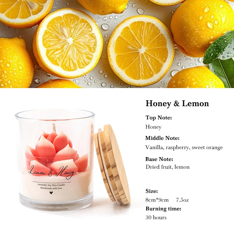 AIKUN 7.5oz Handmade Premium Golden Peony Scented Candle for Mood Enhancement, Spa Ambiance, and Long-Lasting Fragrance