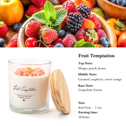 AIKUN 7.5oz Handmade Premium Golden Peony Scented Candle for Mood Enhancement, Spa Ambiance, and Long-Lasting Fragrance