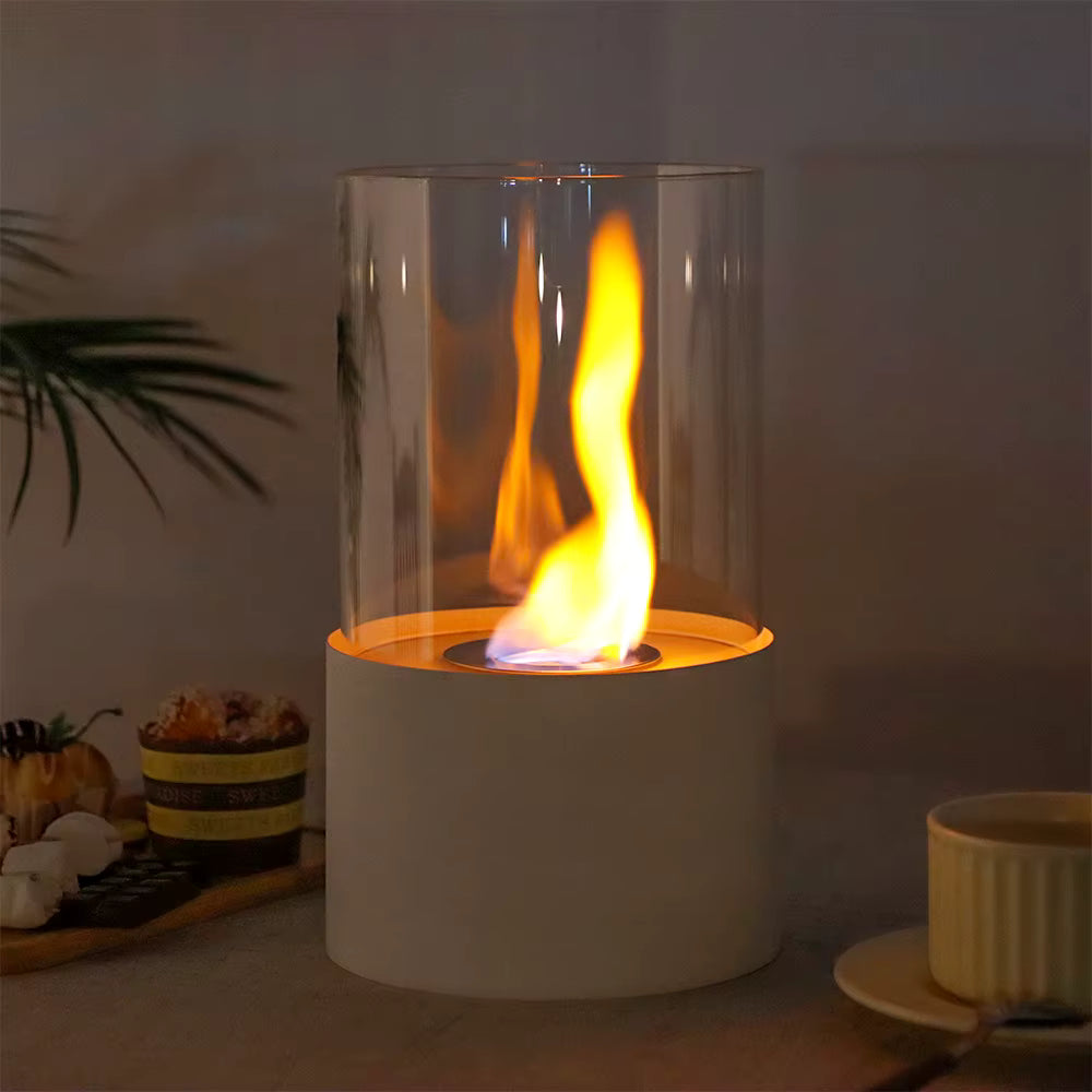 Table Metal Candle Holder White Pillar Decoration With Glass Tube