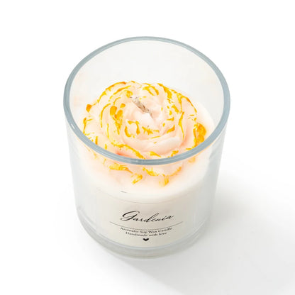AIKUN 7.5oz Handmade Premium Golden Peony Scented Candle for Mood Enhancement, Spa Ambiance, and Long-Lasting Fragrance