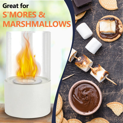 Table Metal Candle Holder White Pillar Decoration With Glass Tube