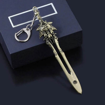 New God of War Ragnarok Keychain Kratos Ares Thor's Hammer Mjolnir Blades of Exile Leviathan Axe Weapon Penant Key Chain Jewelry - HORA GIFT