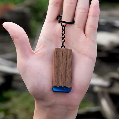 Custom Resin Wood Keychain Fashion Personlized Gift for Couple Car Key Ring Key Chain Engraving Text Logo Name OEM Dropshipping