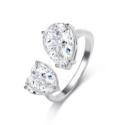 FOXI Jewelry Local Stock in US 8A Crushed Ice Open Ring 925 Sterling Silver Fine Jewelry Fingers Luxury Rings for Women