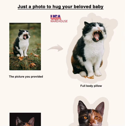 US Warehouse Personalized Gift Custom Shaped Plush Pillow With Short Plush and PP Cotton Made in USA Fast Shipping