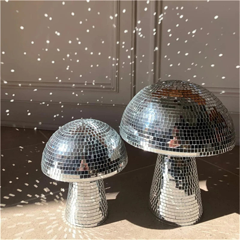 FCJ Mirror Glass Brick Mushroom Disco Ball Elegant Party Decorations for Festive Upholstery