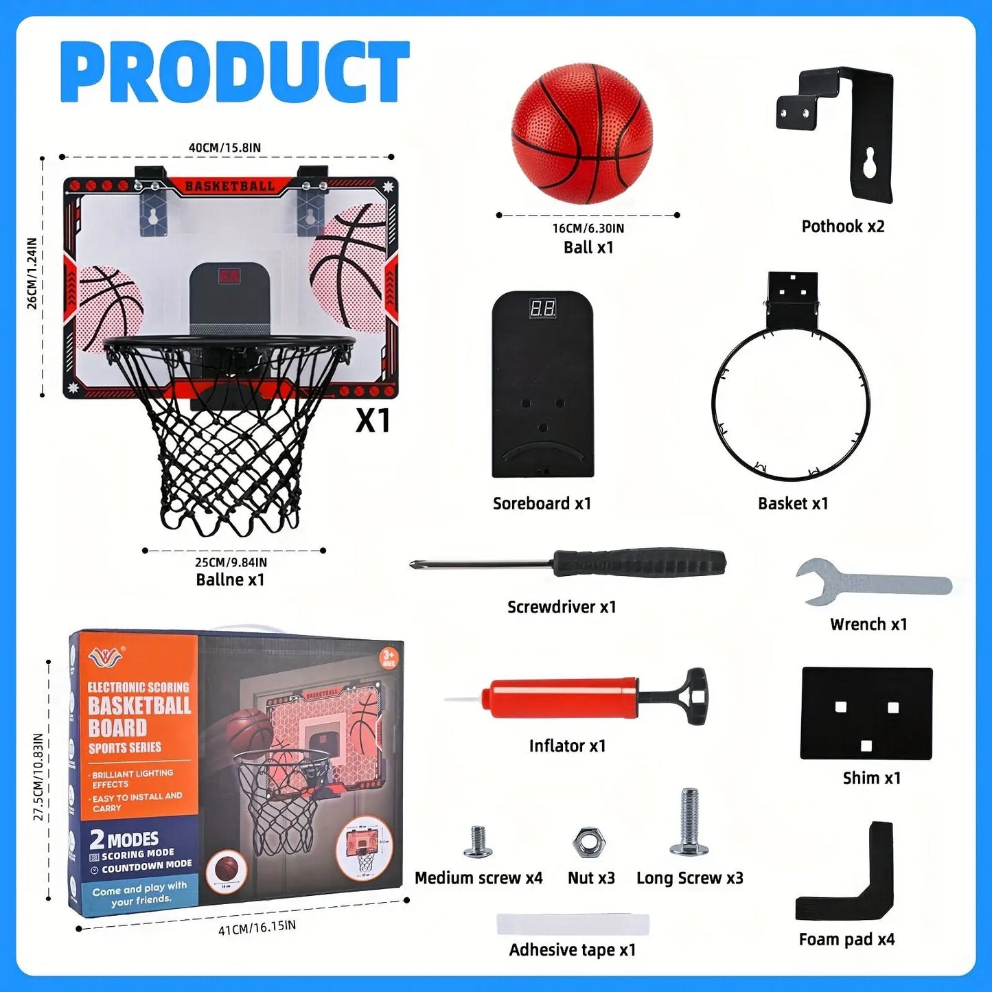 Children's Basketball Hoop Electronic Counter, Children's Basketball Frame, Basketball Shooting Basket Scoring Counter