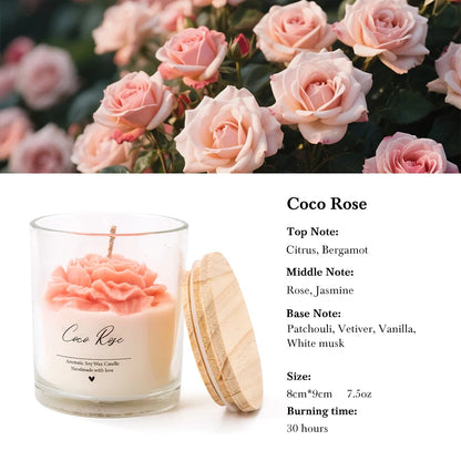 AIKUN 7.5oz Handmade Premium Golden Peony Scented Candle for Mood Enhancement, Spa Ambiance, and Long-Lasting Fragrance