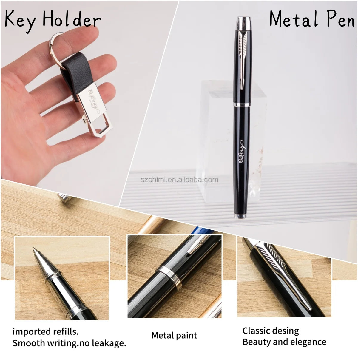 High End Office Gift Set: Notebook, Pen, Keychain, Tumbler & USB, Ideal for Business Trips, Company Events
