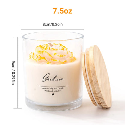AIKUN 7.5oz Handmade Premium Golden Peony Scented Candle for Mood Enhancement, Spa Ambiance, and Long-Lasting Fragrance