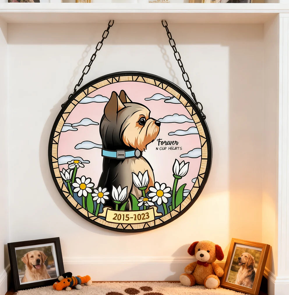 Custom Pet Memorial Suncatcher for Deceased/Lost Dogs - Personalized Remembrance Gift