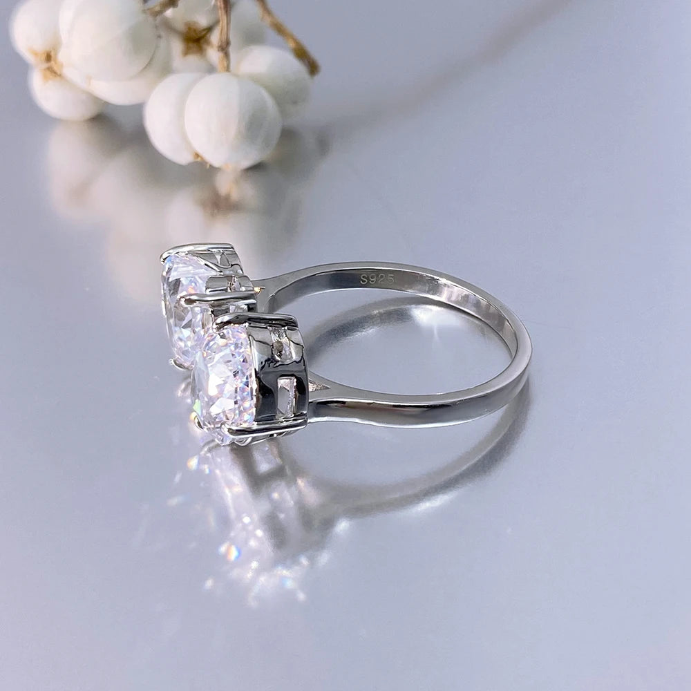 FOXI Jewelry Local Stock in US 8A Crushed Ice Open Ring 925 Sterling Silver Fine Jewelry Fingers Luxury Rings for Women