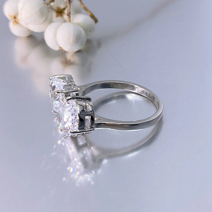 FOXI Jewelry Local Stock in US 8A Crushed Ice Open Ring 925 Sterling Silver Fine Jewelry Fingers Luxury Rings for Women