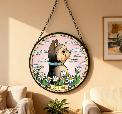 Custom Pet Memorial Suncatcher for Deceased/Lost Dogs - Personalized Remembrance Gift