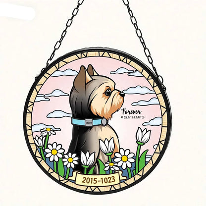 Custom Pet Memorial Suncatcher for Deceased/Lost Dogs - Personalized Remembrance Gift