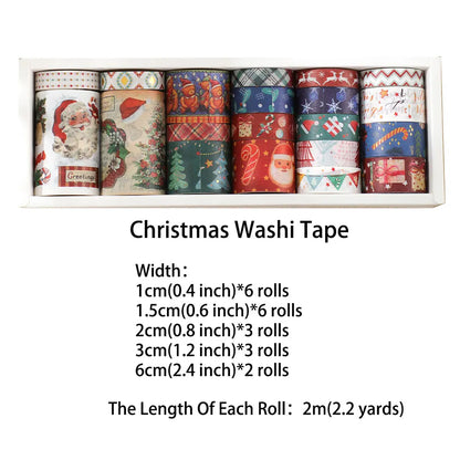 IMODA Stationery 20 Rolls Christmas Washi Tape Set Decorative Masking Tape for Scrapbook Journal DIY Art Craft Gift Wrapping