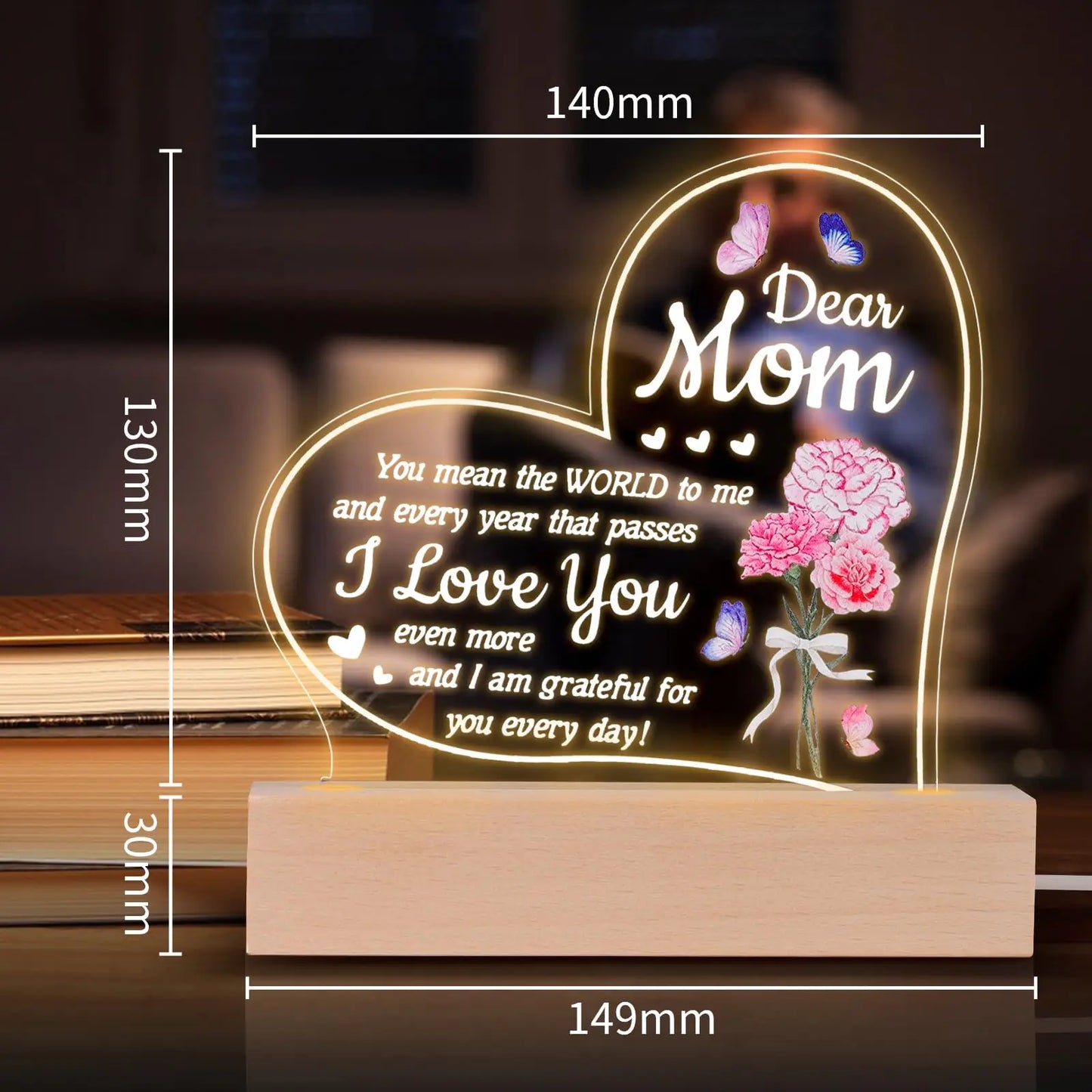 Personalized Acrylic Engraved Night Lamp Gift for Wife From Husband on Valentine's Day Birthday & Other Occasions