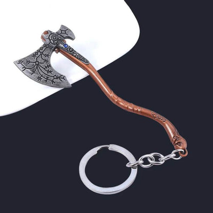 New God of War Ragnarok Keychain Kratos Ares Thor's Hammer Mjolnir Blades of Exile Leviathan Axe Weapon Penant Key Chain Jewelry - HORA GIFT
