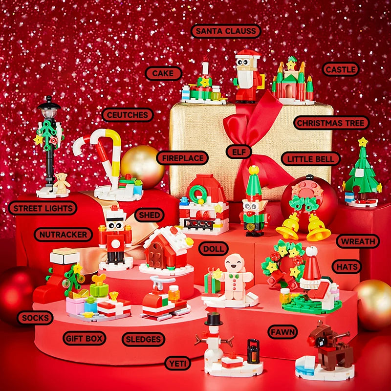 Christmas Advent Calendar Building Set - 24 Days Countdown Surprise Toys, Ideal for Boys, Girls, Adults and Teens