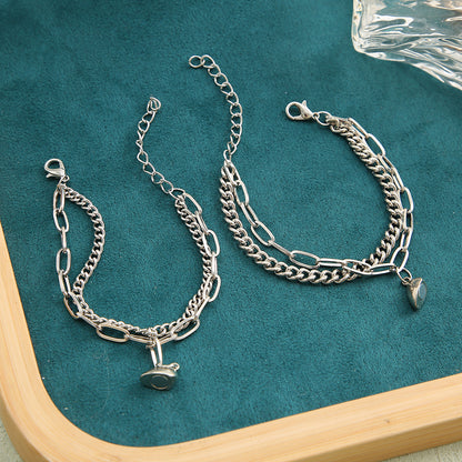 Love Magnet Buckle Bracelet Couple Magnetic Buckle Bracelet Creative Valentine's Day Magnet Heart Attraction Bracelet Couple Bracelet