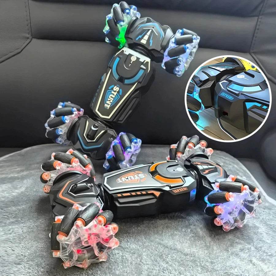 4WD RC stunt car rotation drift 2.4G wireless remote control car children's and boys sound and light toy car - HORA GIFT