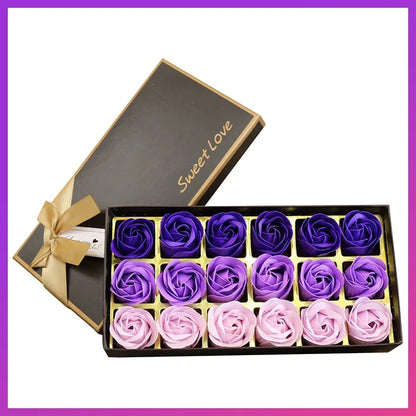 Soap Rose Romantic Scented Bath Soap Flowers Home Decor Fake Flower Wedding Pink Petal Valentine's Day Party Gift Box