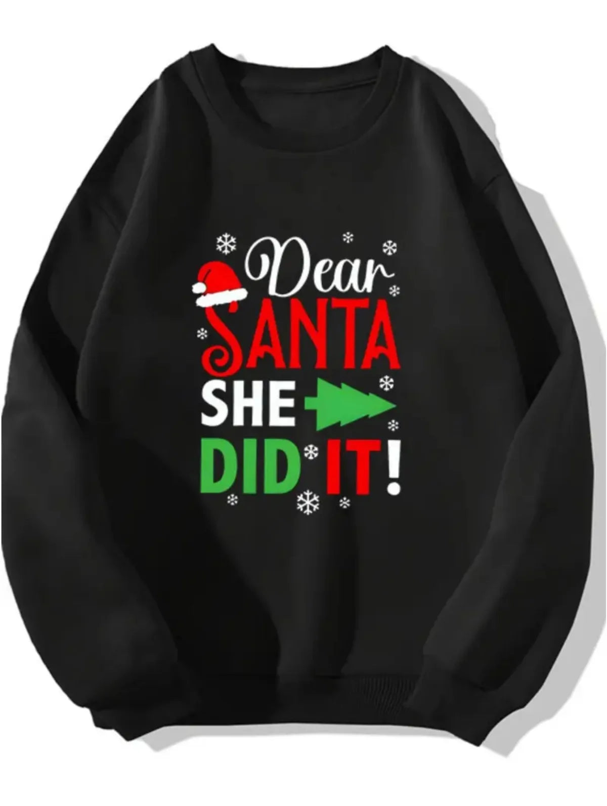 1PC [Couple Style] Fashion Casual Couple Round Neck Long Sleeve Hoodie Couple Christmas Fun Match Pattern Printed Sweatshirt