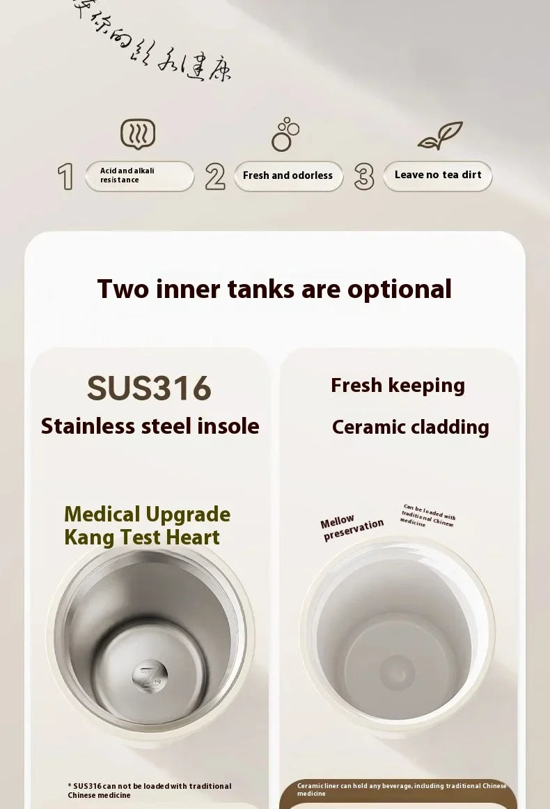 Lily Of The Valley Design Travel Portable Leakproof Coffee Cup Stainless Steel Insulated Bottle Cold Cup Handy Cup