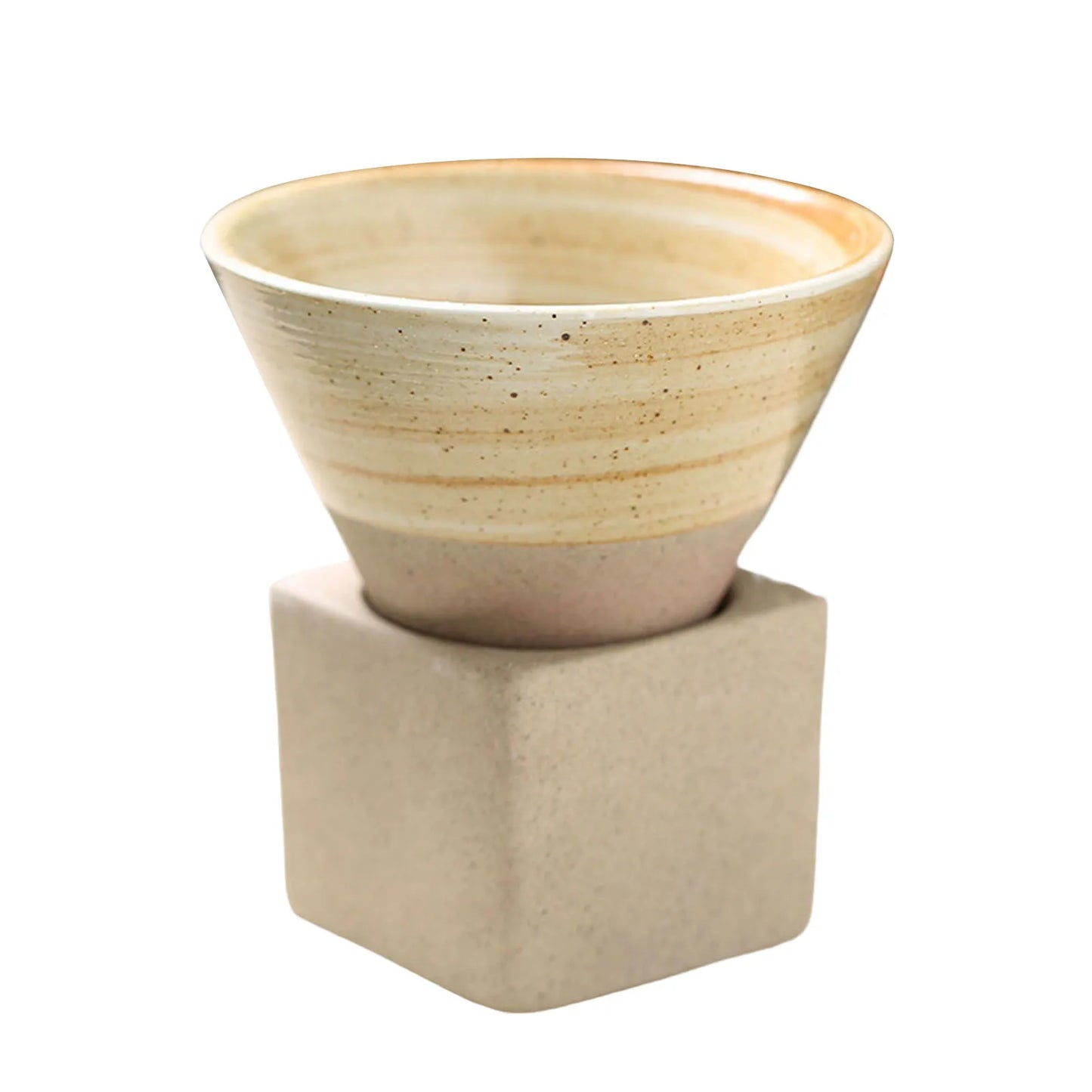 Japanese Style Coffee Teacups Thick Pottery Tea Cups Ceramic Mug Vintage Drinking Cup Cone Shape Coffee Cup for Tea Brewing