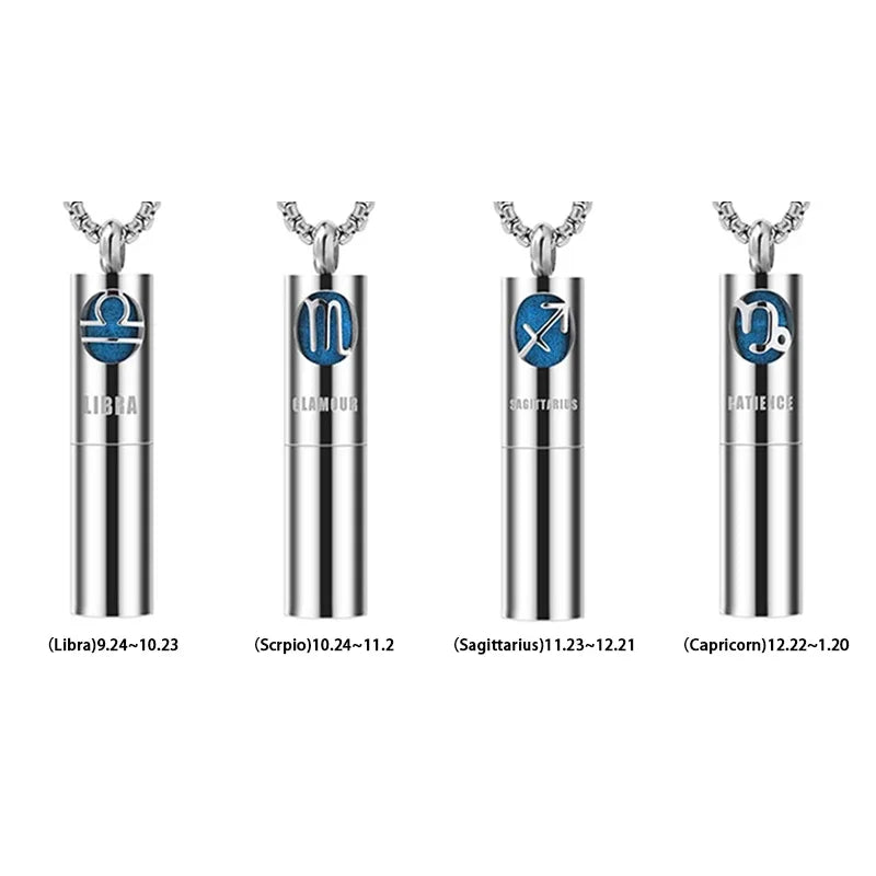 Twelve Constellation Aromatherapy Essential oil diffuser Pendant necklace Stainless steel new Aromatherapy necklace Niche pendan