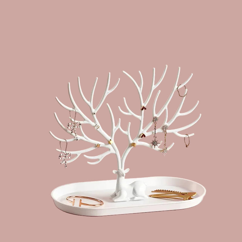 Antler Jewelry Display Stand Tray Tree Storage Racks Earrings Necklaces Rings Jewelry Boxes Case Desktop Organizer Make Up Decor