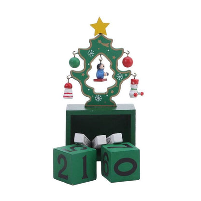 Christmas Count Down Calendar Santa Claus Elk Snowman Wooden Calendar - HORA GIFT