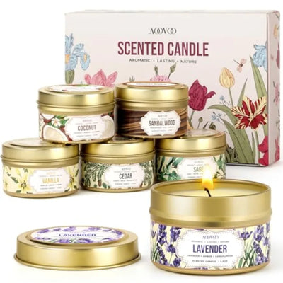 Soy Candles Set 6 PC Scented Candle Set 21oz Aromatherapy Candles for Relaxation and Home Ambiance Ideal for Women's SelfCare R