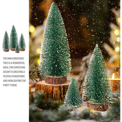 Mini Christmas Trees Christmas Decor Artificial Christmas Decorations with 4 Sizes, Christmas Tree Bottle Brush Trees Christmas