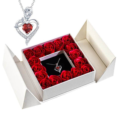 Gifts for Women Jewelry Pendant Necklace /w Soap Eternal Rose Gift Box Mother's Day - HORA GIFT