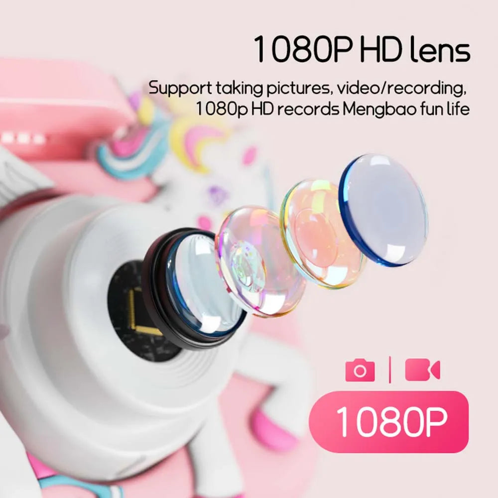 Kids Camera Digital Dual Camera HD 1080P Video Camera Toys 2 Inch IPS Screen 1080P HD Mini Cam Color Display Children Birthday G