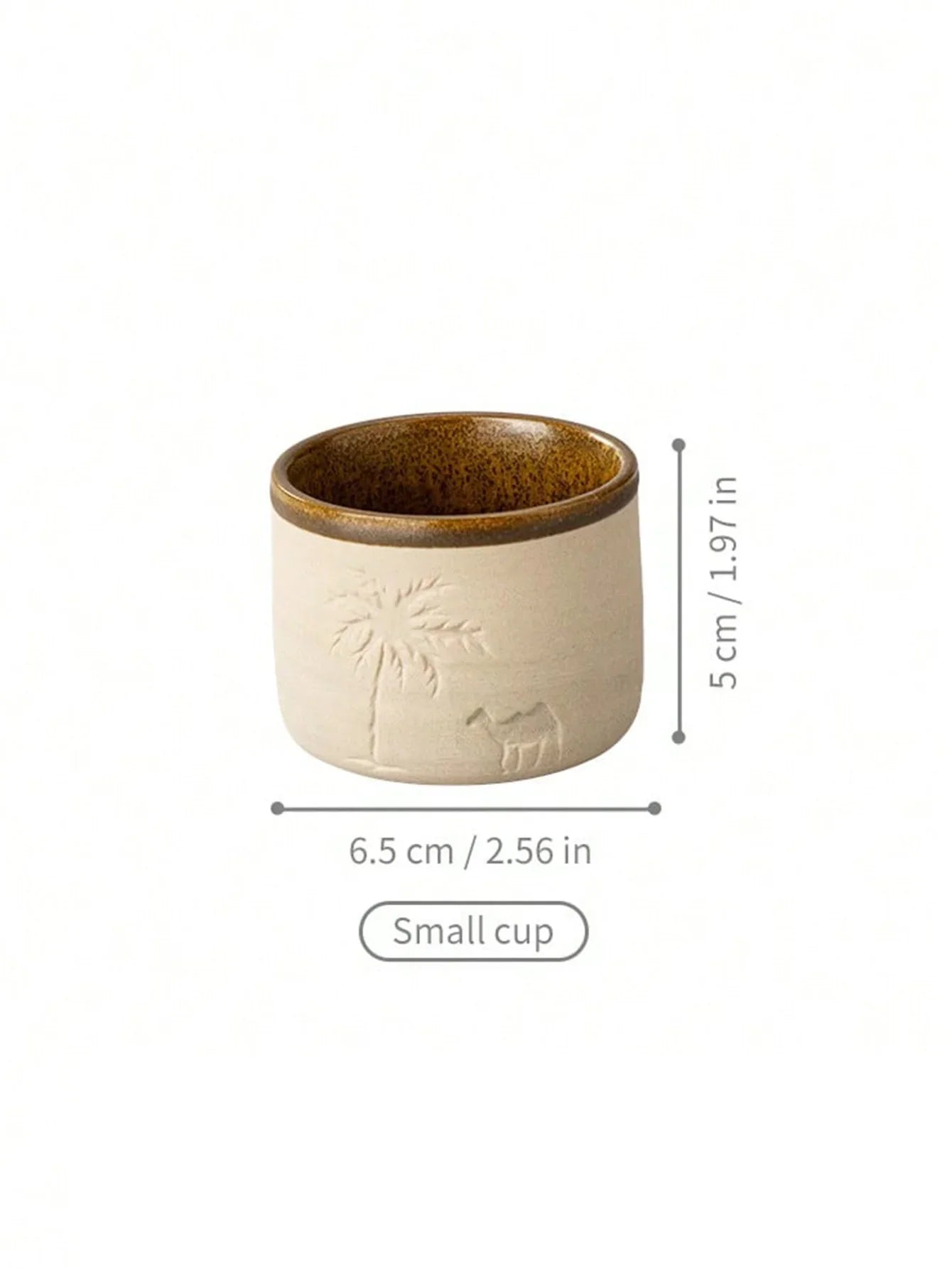 1pc Desert Camel & Palm Tree Ceramic Coffee Mug Coffee Cup - Reusable, Hand-Wash, Gift, Home Decor, Durable Cup for Gatherings