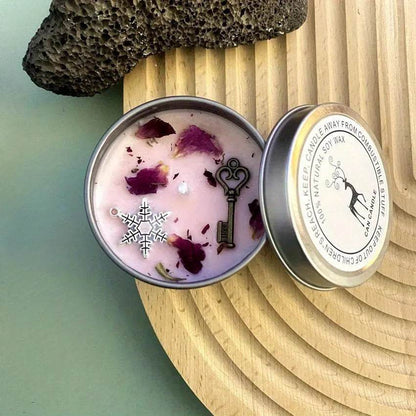 Crystal Dried Flower Scented Candles Atique Copper Accessories Aromatherapy Silver Tin Can Candles Handmade Candles - HORA GIFT