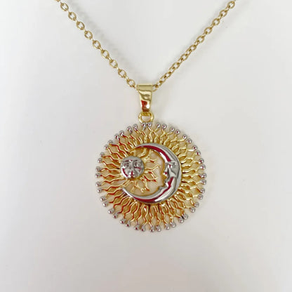 Vintage Rectangular Pendant Necklace with Enamel Floral Design in Stainless Steel