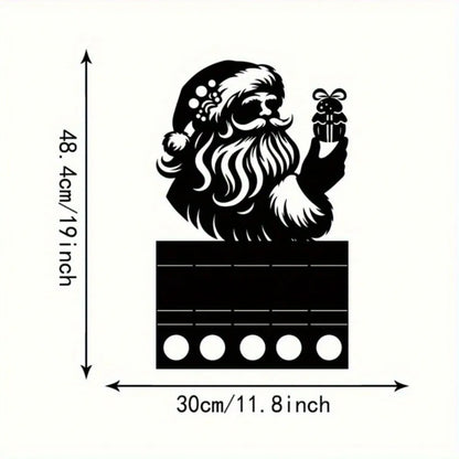 Rustic Santa Claus Candlestick - Premium Metal Christmas Candle Holder, Artistic Tabletop Decor for Living Room & Holiday Tables