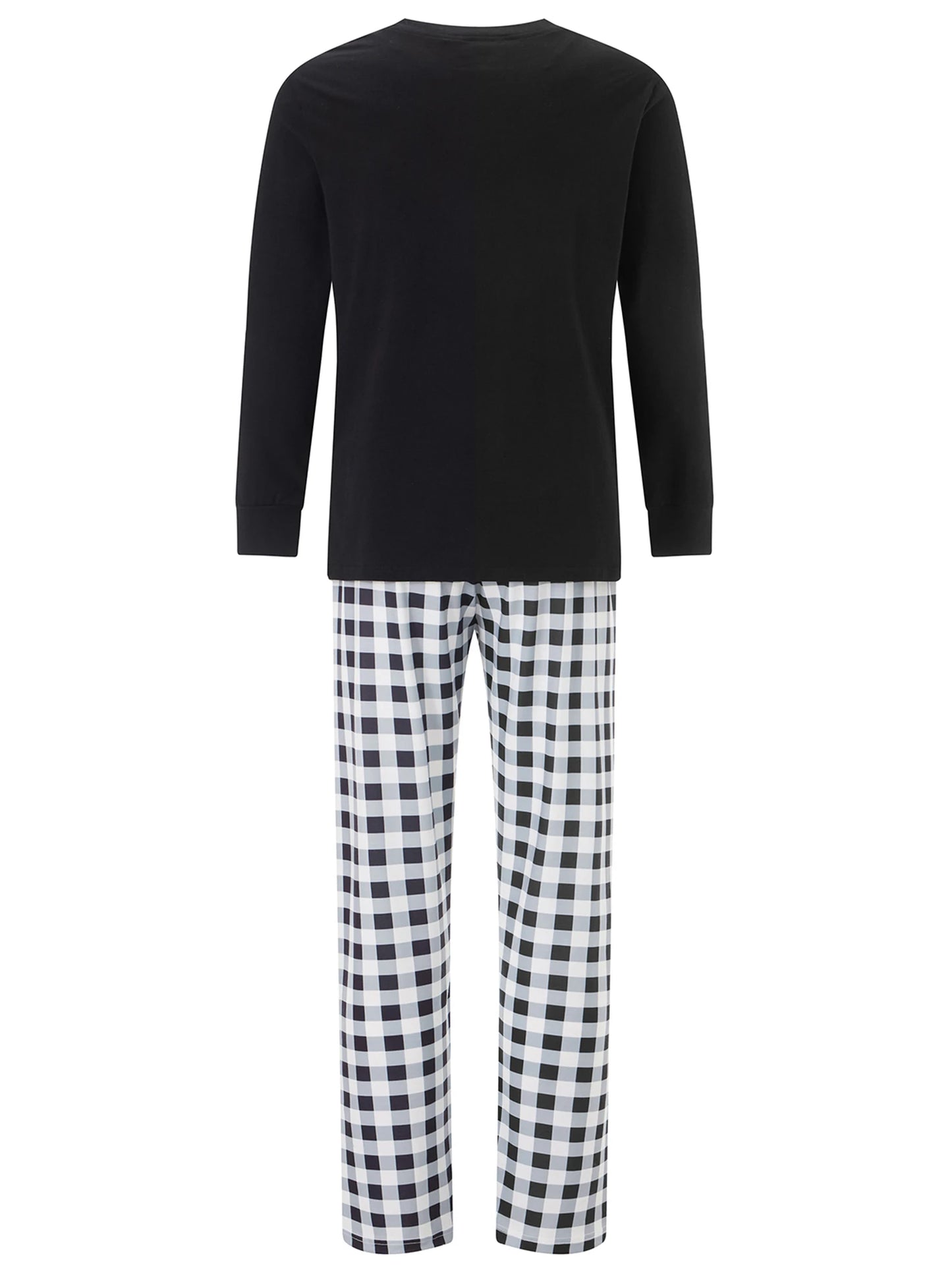 Matching Family Christmas Pajamas Set with Plaid and Letter Print Festive Holiday Sleepwear for Dad Mom and Kids Cozy PJs